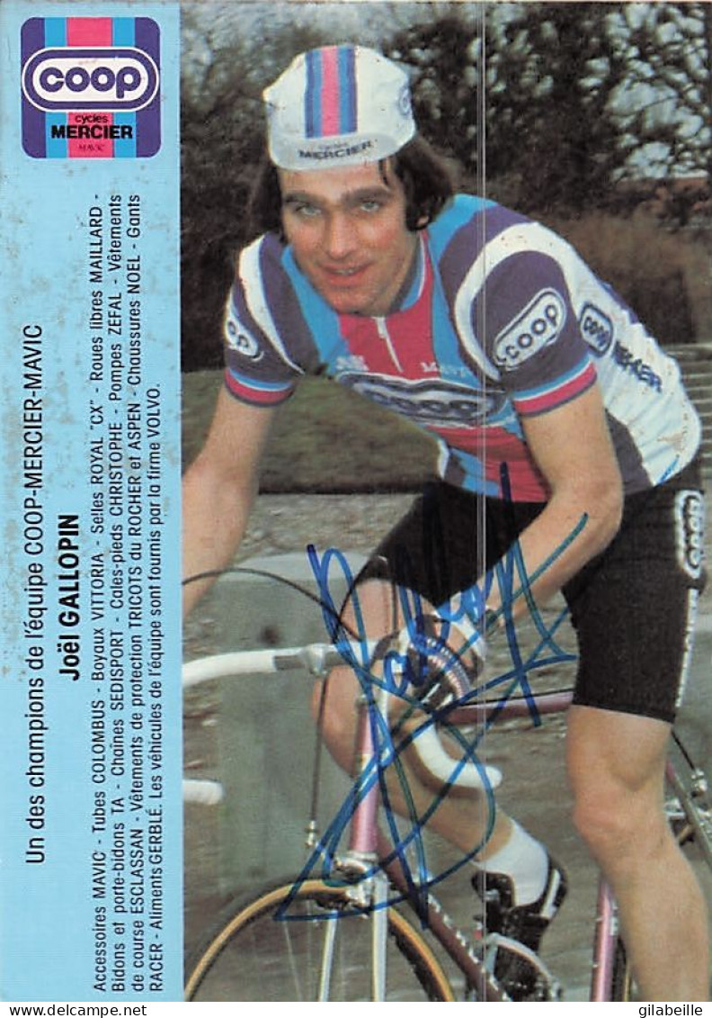 Vélo - Cyclisme -  Coureur Cycliste Joel Gallopin - Team COOP Mercier - 1982 - Signé - Cycling
