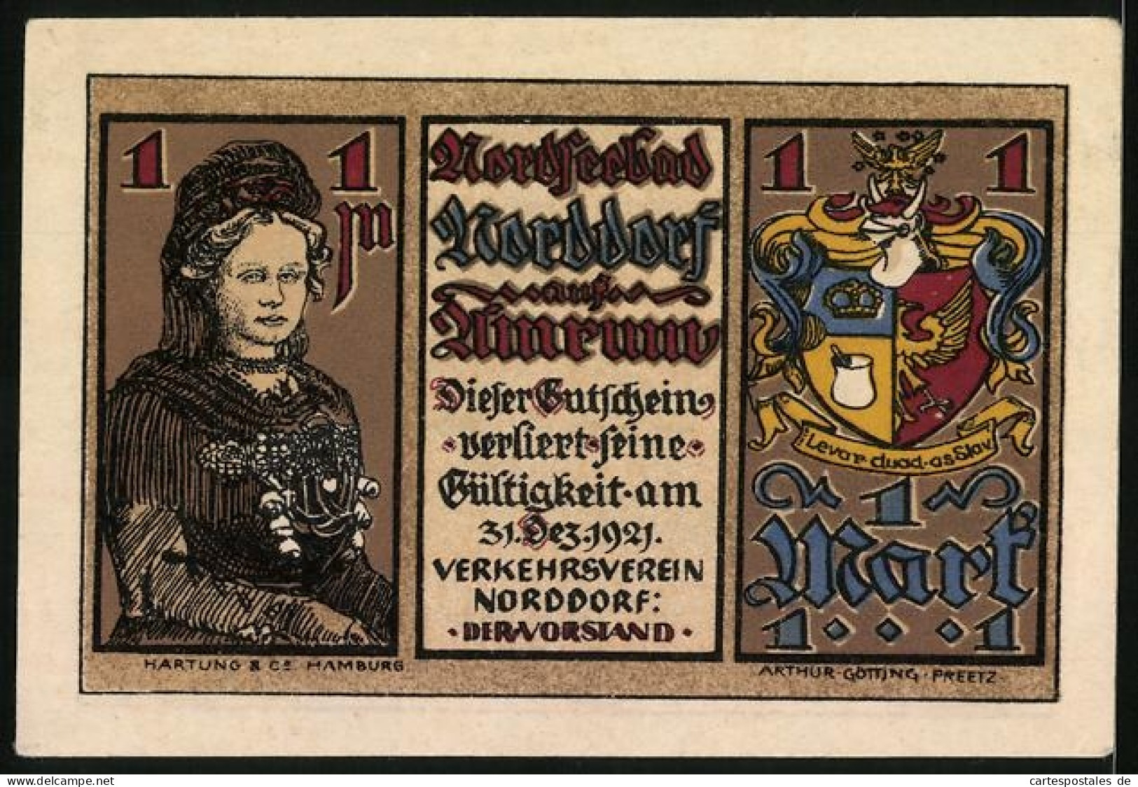 Notgeld Norddorf, 1 Mark, Die Friesenstube  - [11] Local Banknote Issues