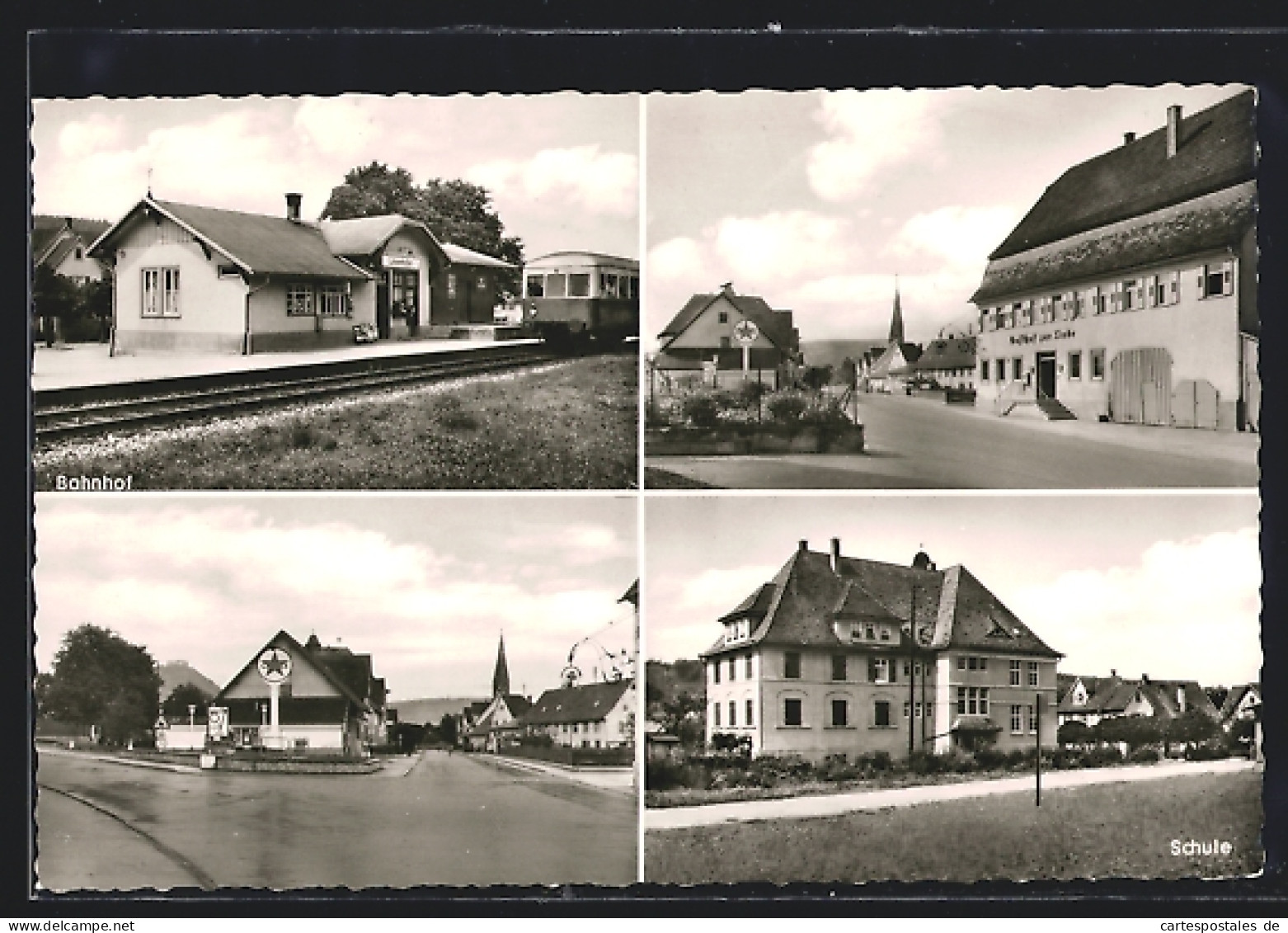 AK Linsenhofen, Gasthof Zur Linde, Bahnhof, Schule  - Other & Unclassified