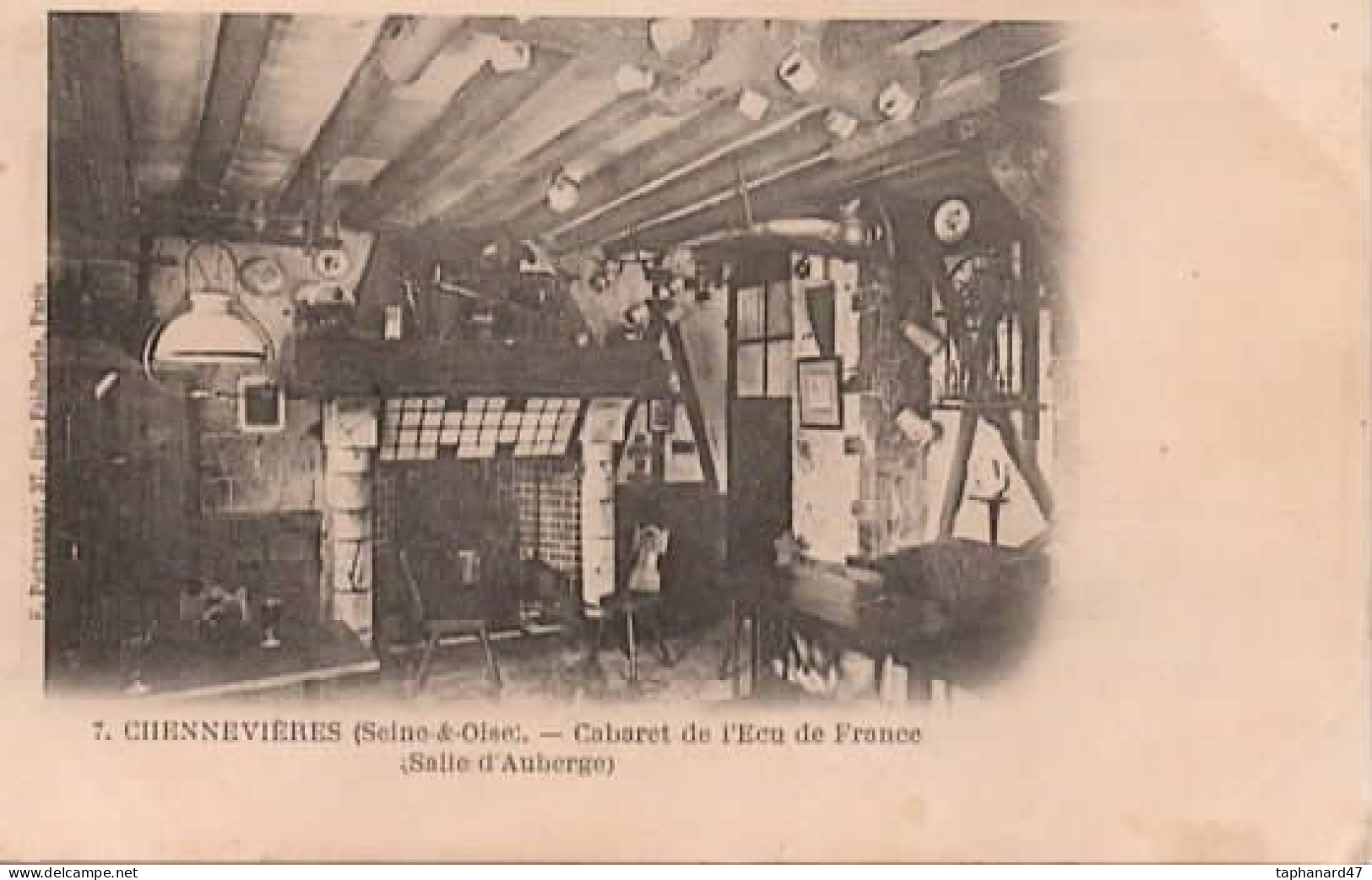 . 94 . CHENNEVIÉRES . Cabaret De L'Écu De France .(Salle D'Auberge . - Chennevieres Sur Marne