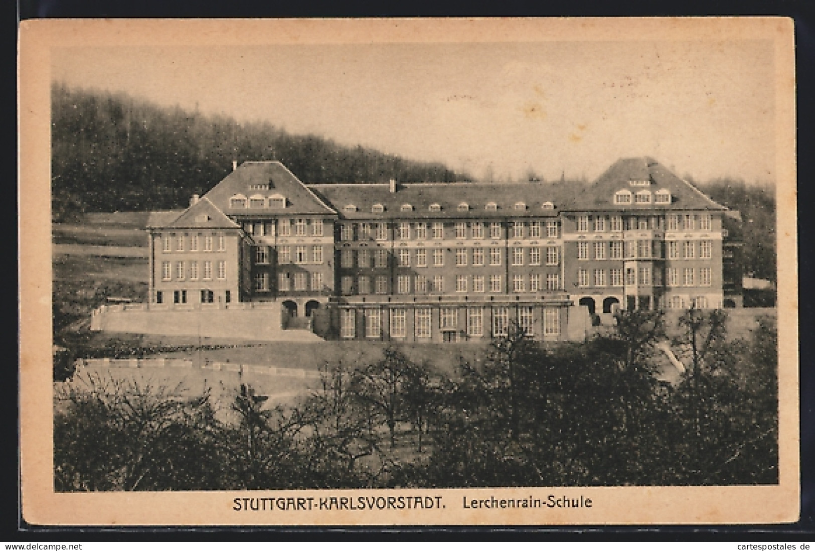 AK Stuttgart-Karlsvorstadt, Lerchenrain-Schule  - Stuttgart