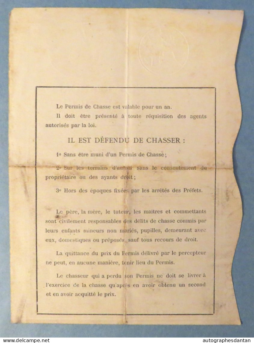 ● Permis De Chasse 1909 - Lartigue - Monléon - Bagnères - Hautes Pyrénées 65 - Historische Dokumente