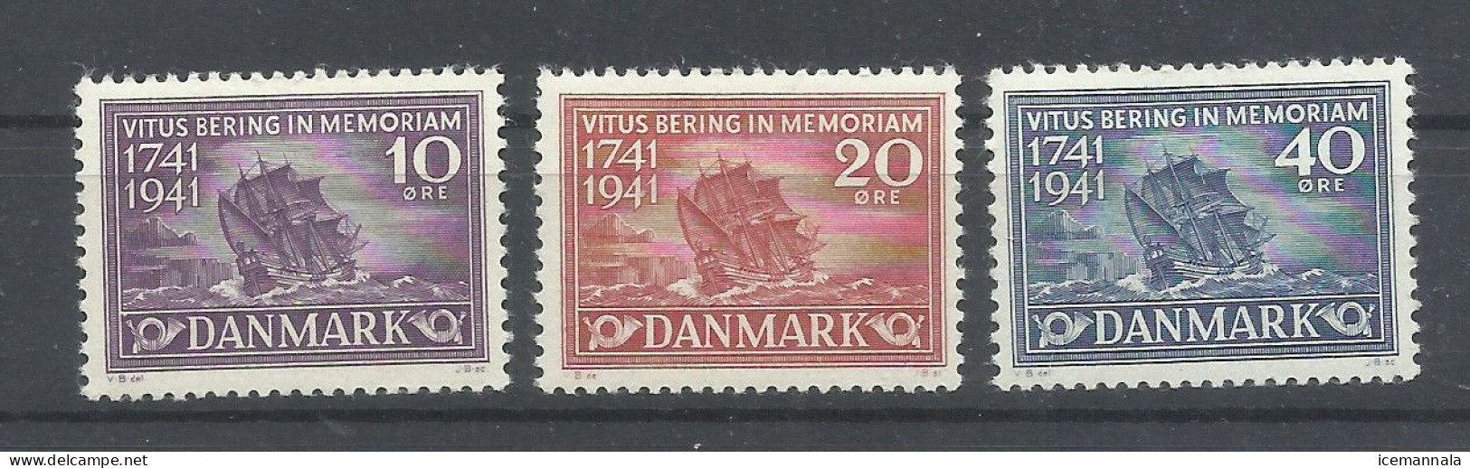 DINAMARCA   YVERT   278/80  MH  * - Unused Stamps