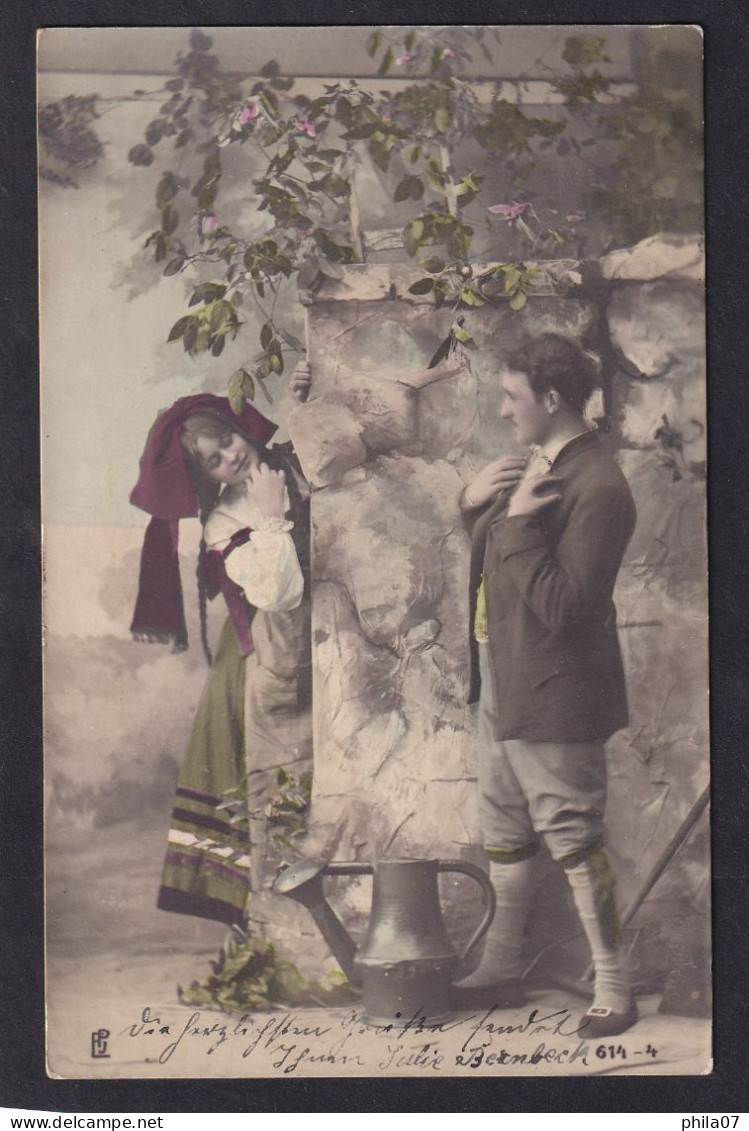 Women And Man / Year 1904 / Long Line Postcard Circulated, 2 Scans - Couples