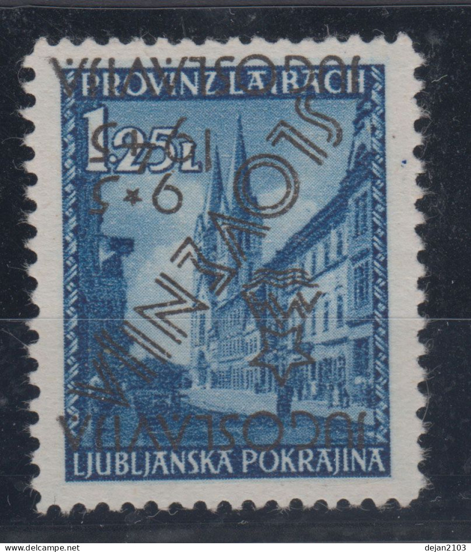 Italy Slovenia Laibach 9+5 On 1.25 Lire INVERTED OVERPRINT 1945 MNH ** - Neufs
