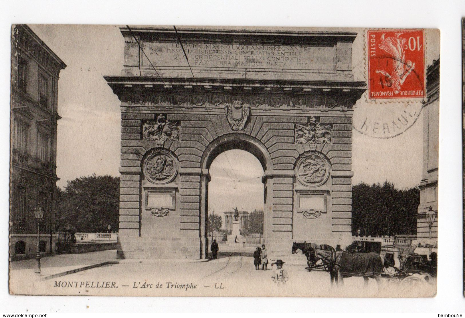 MONTPELLIER * HERAULT * ARC DE TRIOMPHE * ATTELAGES CHEVAUX * LL - Montpellier