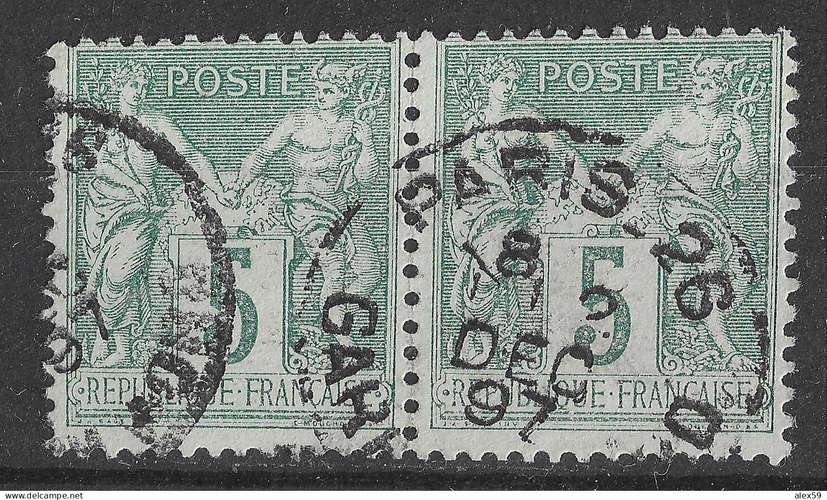 Lot N°67 N°75, Oblitéré Cachet à Date Double PARIS_26 GARE DU NORD - 1876-1898 Sage (Type II)