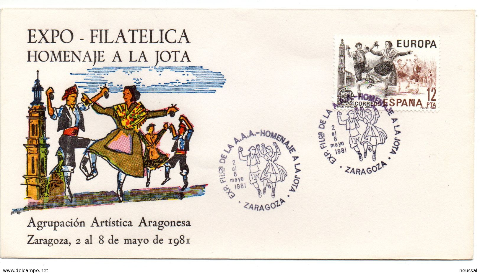 Carta  Con Matasellos Commemorativo De  Homenaje A La Jota - Lettres & Documents