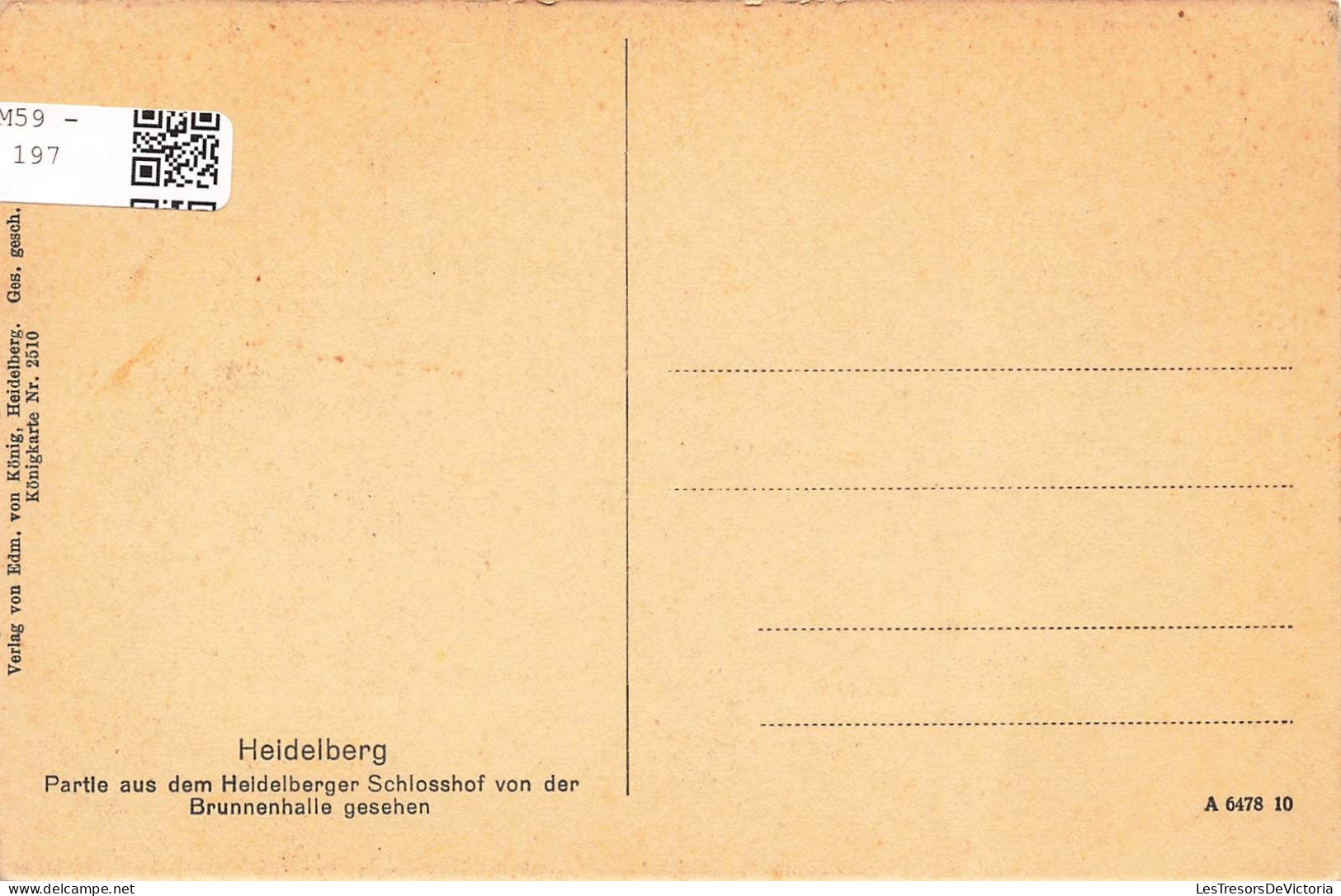 ALLEMAGNE - Heidelberg - Partie Aus Dem Heldelberger Schlosshof Von Der Brunnenhalle Gesehen - Carte Postale Ancienne - Heidelberg