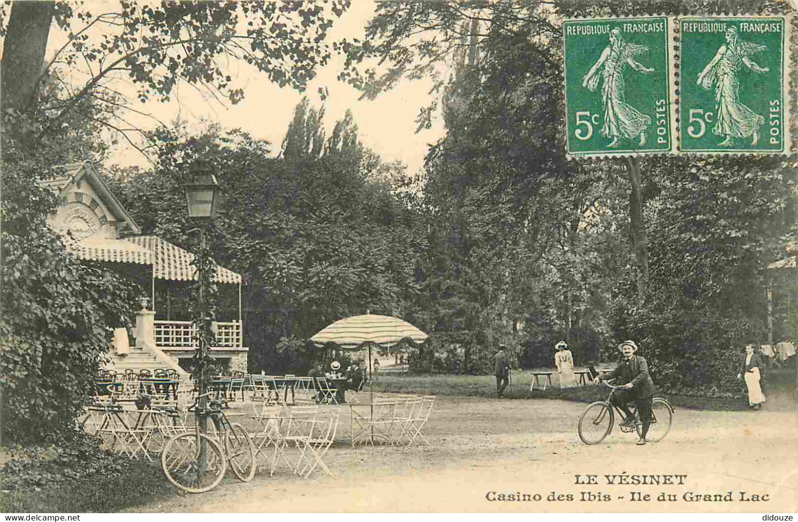 78 - Le Vésinet - Casino Des Ibis - Ile Du Grand Lac - Animée - CPA - Oblitération Ronde De 1919 - Etat Froissures Visib - Le Vésinet