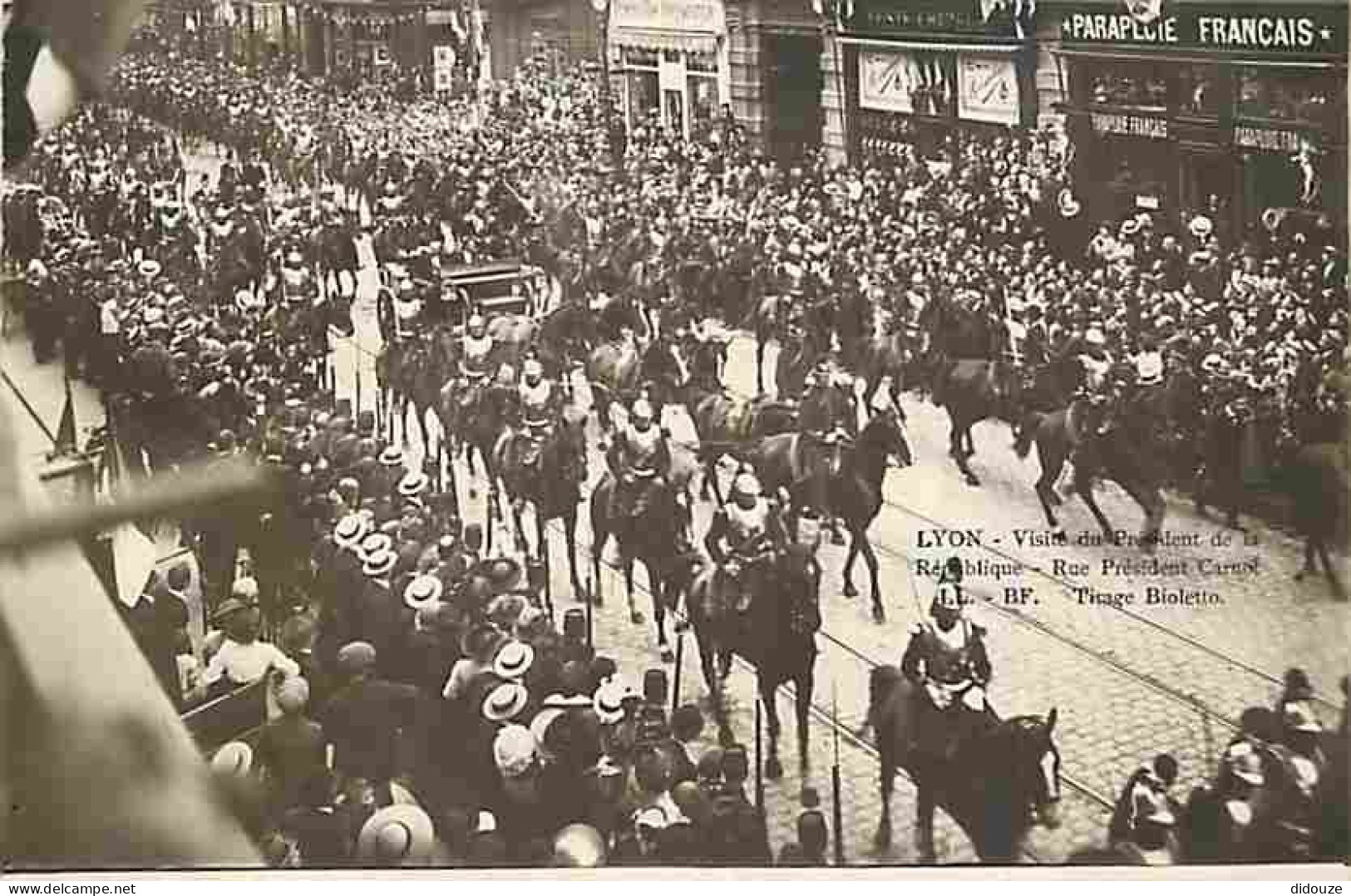 69 - Lyon - Visite Du Président De La République - Rue Président Carnot - Animée - CPA - Voir Scans Recto-Verso - Autres & Non Classés