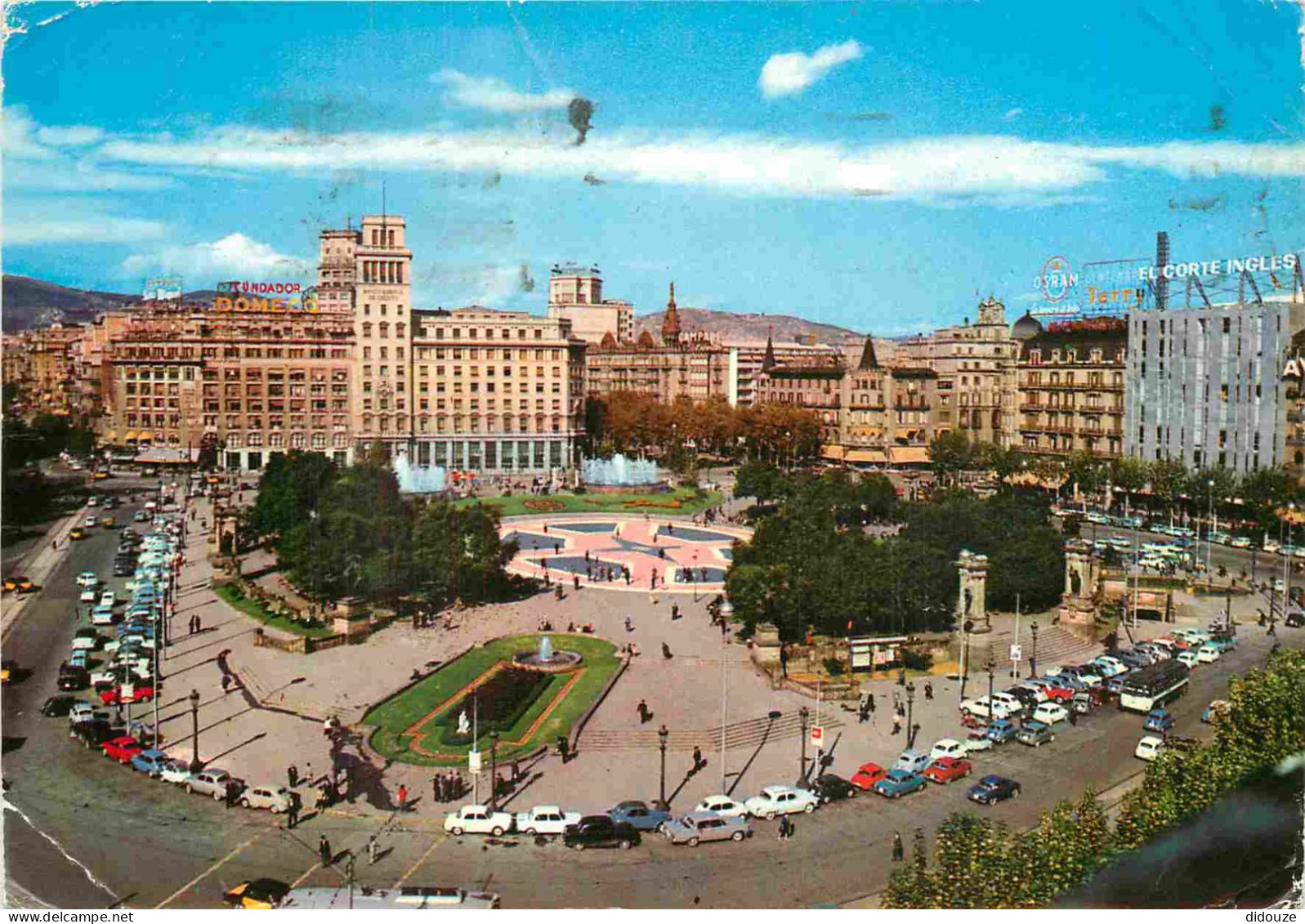 Espagne - Espana - Cataluna - Barcelona - Plaza Cataluna - Immeubles - Architecture - Automobiles - CPM - Etat Pli Visib - Barcelona