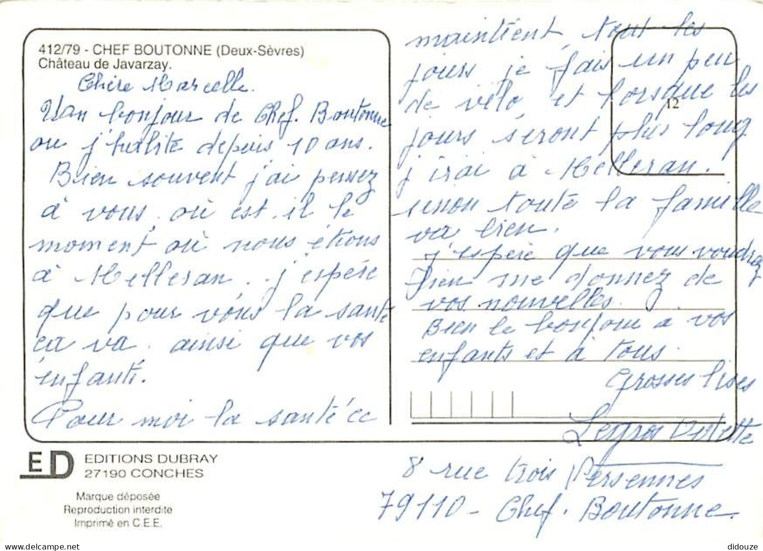 79 - Chef-Boutonne - Le Château De Javarzay - CPM - Voir Scans Recto-Verso - Chef Boutonne