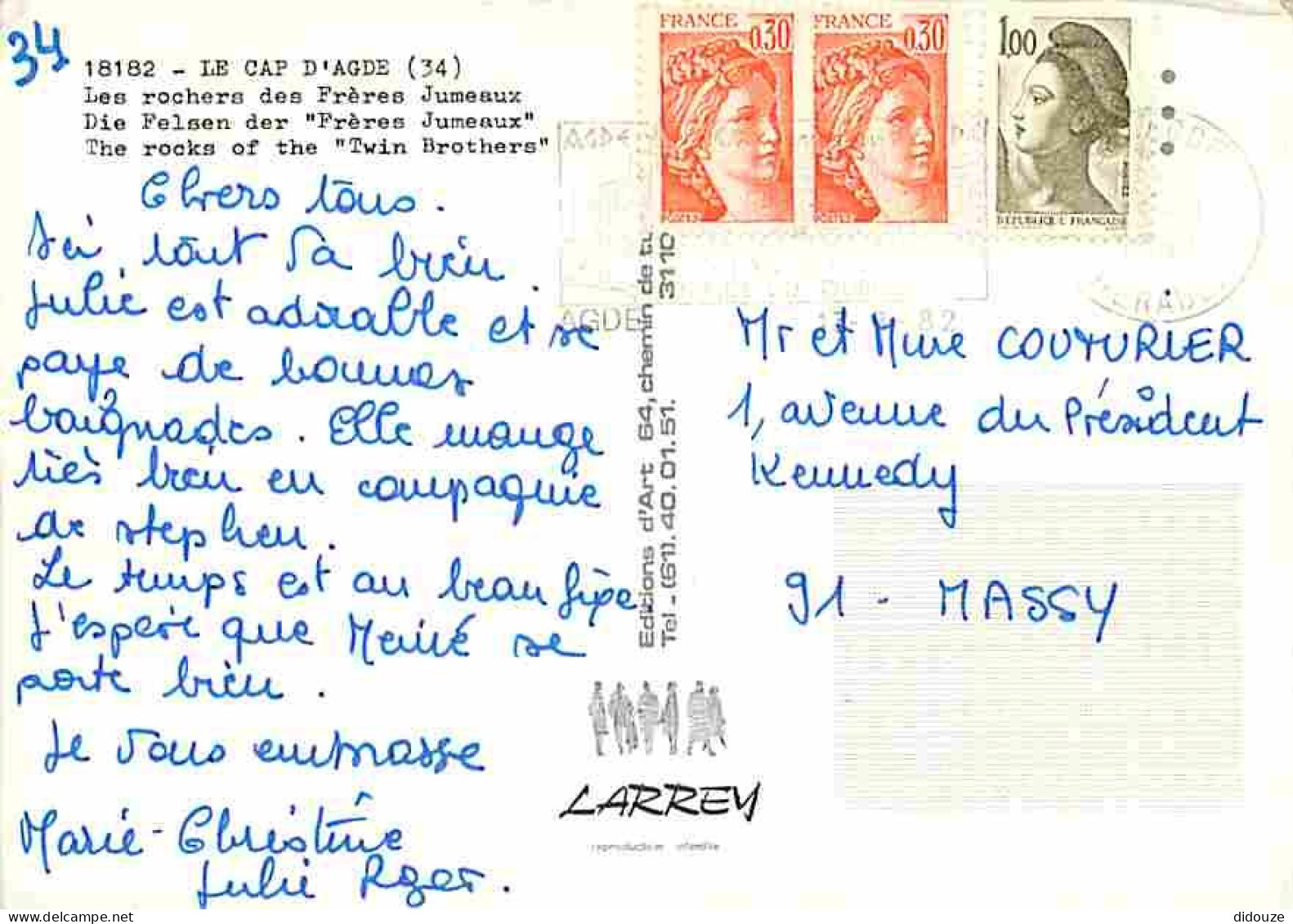 34 - Le Cap D'Agde - Les Rochers Des Frères Jumeaux - Bateaux - CPM - Voir Scans Recto-Verso - Agde
