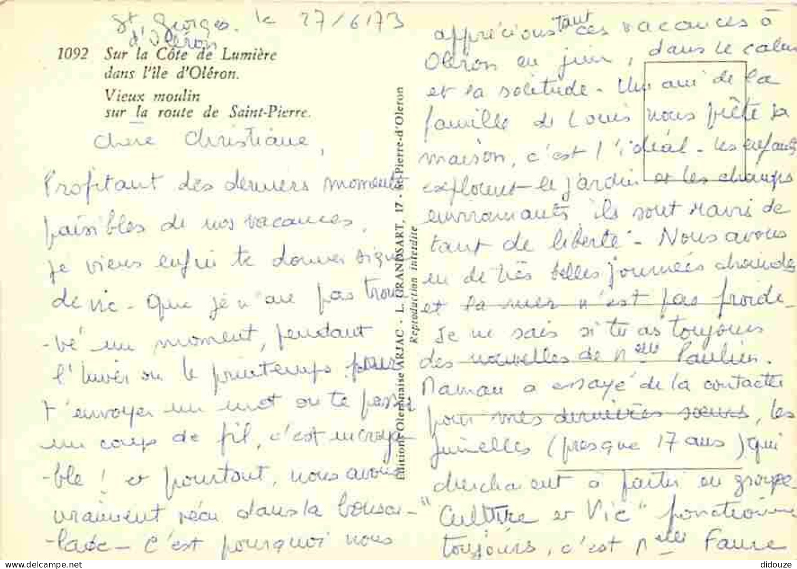 17 - Ile D'Oléron - Vieux Moulin Sur La Route De Saint-Pierre - Editeur Arjac - CPM - Voir Scans Recto-Verso - Ile D'Oléron