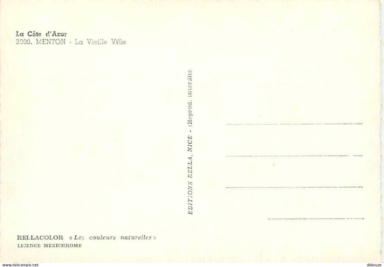 06 - Menton - La Vieille Ville - CPM - Carte Neuve - Voir Scans Recto-Verso - Menton