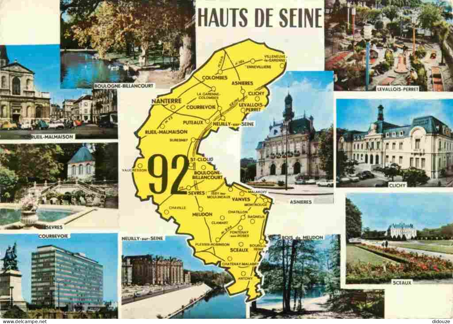 92 - Hauts De Seine - Multivues - Carte Géographique - CPM - Voir Scans Recto-Verso - Other & Unclassified