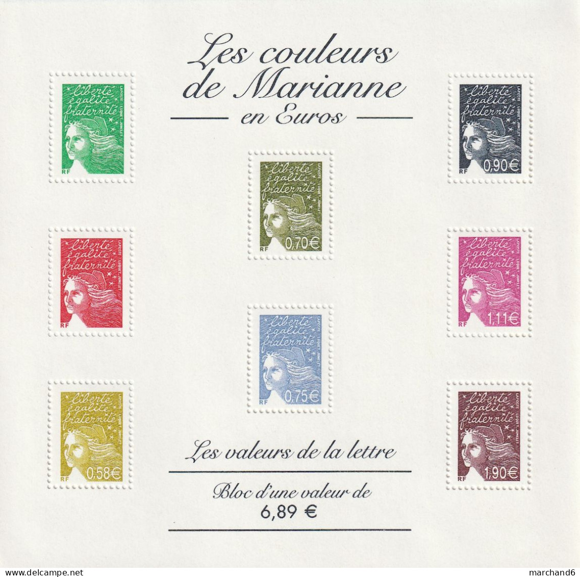 France 2004 Les Couleurs De Marianne En Euros Bloc Feuillet N°67 Neuf** - Ungebraucht