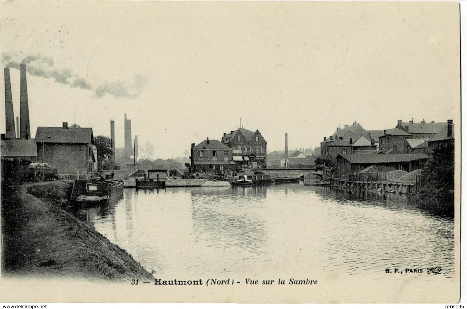 Hautmont Vue Sur La Sambre Circulée En 1913 - Avesnes Sur Helpe