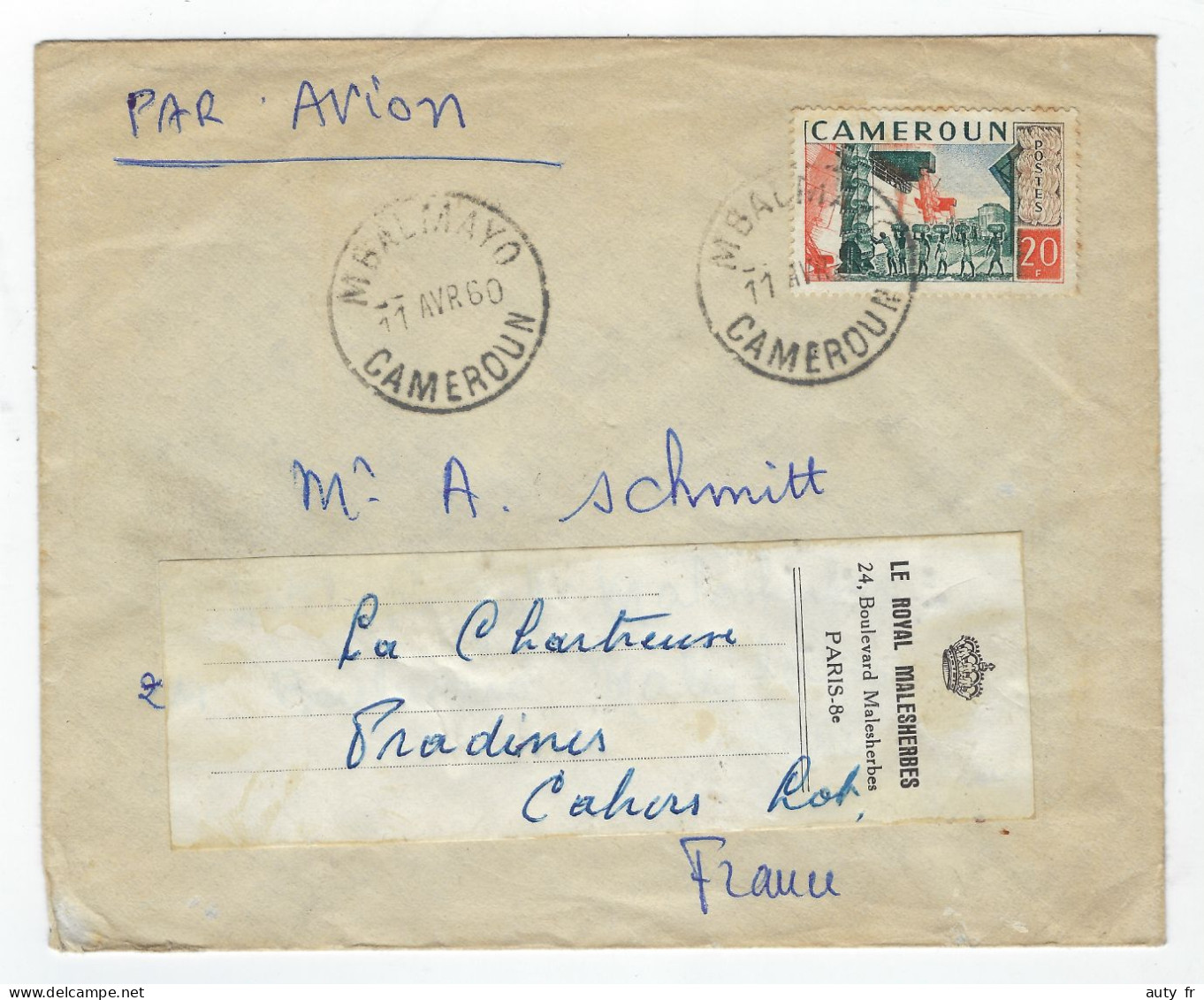 Lettre De MBALMAYO Cameroun 1960 - Brieven En Documenten