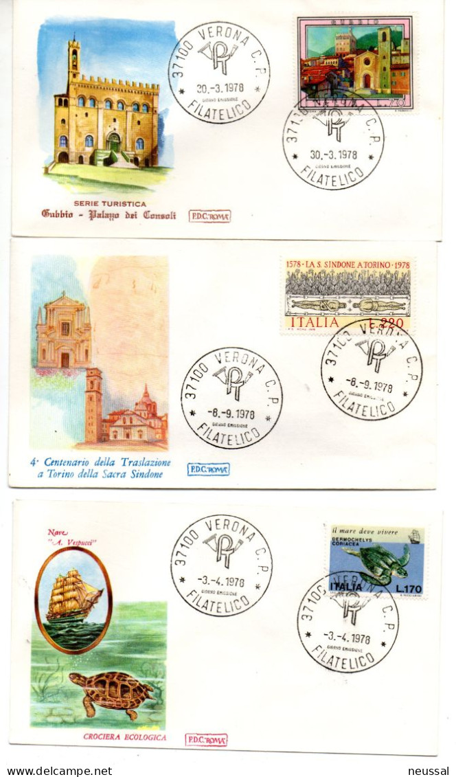 3 Sobres De Italia De 1978 - 1971-80: Poststempel