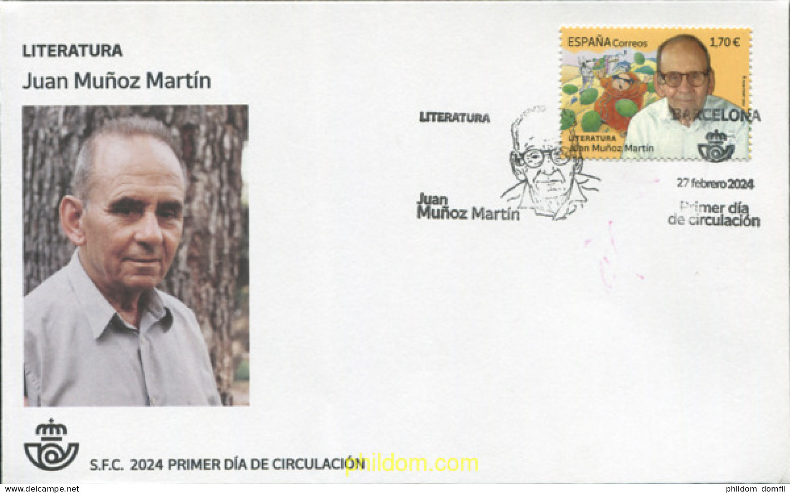 730917 MNH ESPAÑA 2024 LITERATURA. JUAN MUÑOZ MARTÍN. - Unused Stamps