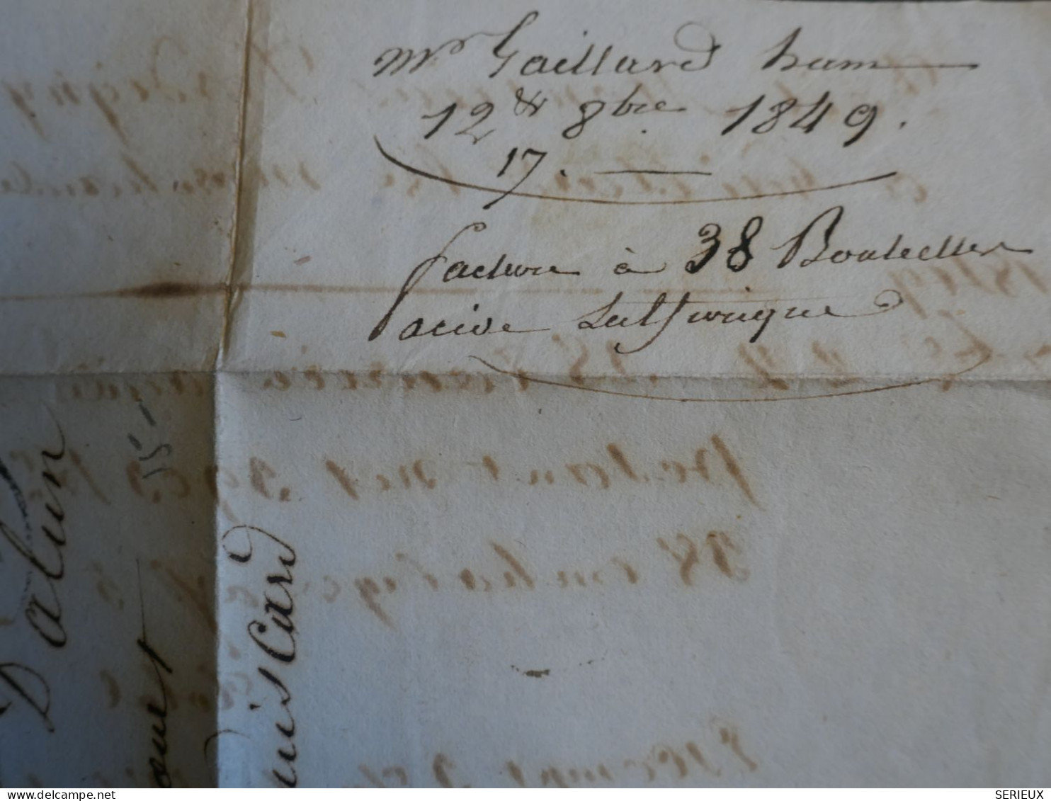 DO18  FRANCE LETTRE   1849  CURSIVE FLAVY LE MARTEL  .MUIRANCOURT ? +AFF. INTERESSANT++ - 1801-1848: Voorlopers XIX