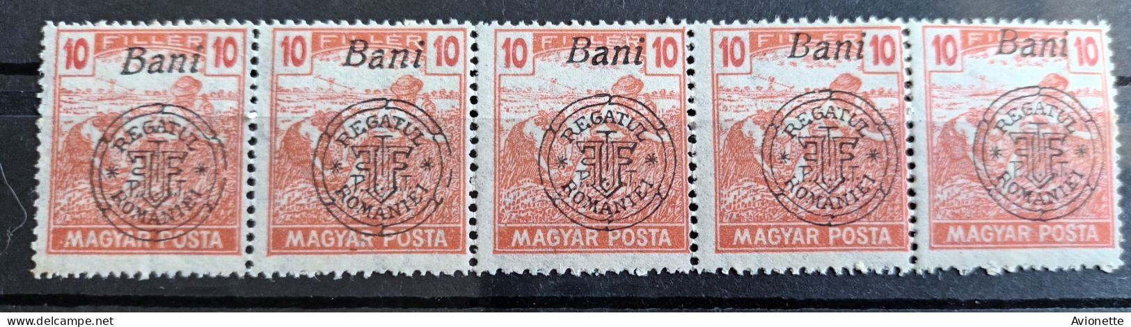 Magyar Kir Posta / Surcharge Regatul Romaniei (5 Timbres Neufs) - Unused Stamps