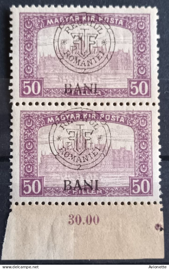 Magyar Kir Posta / Surcharge Regatul Romaniei (Bloc 2 Timbres Neufs) - Neufs