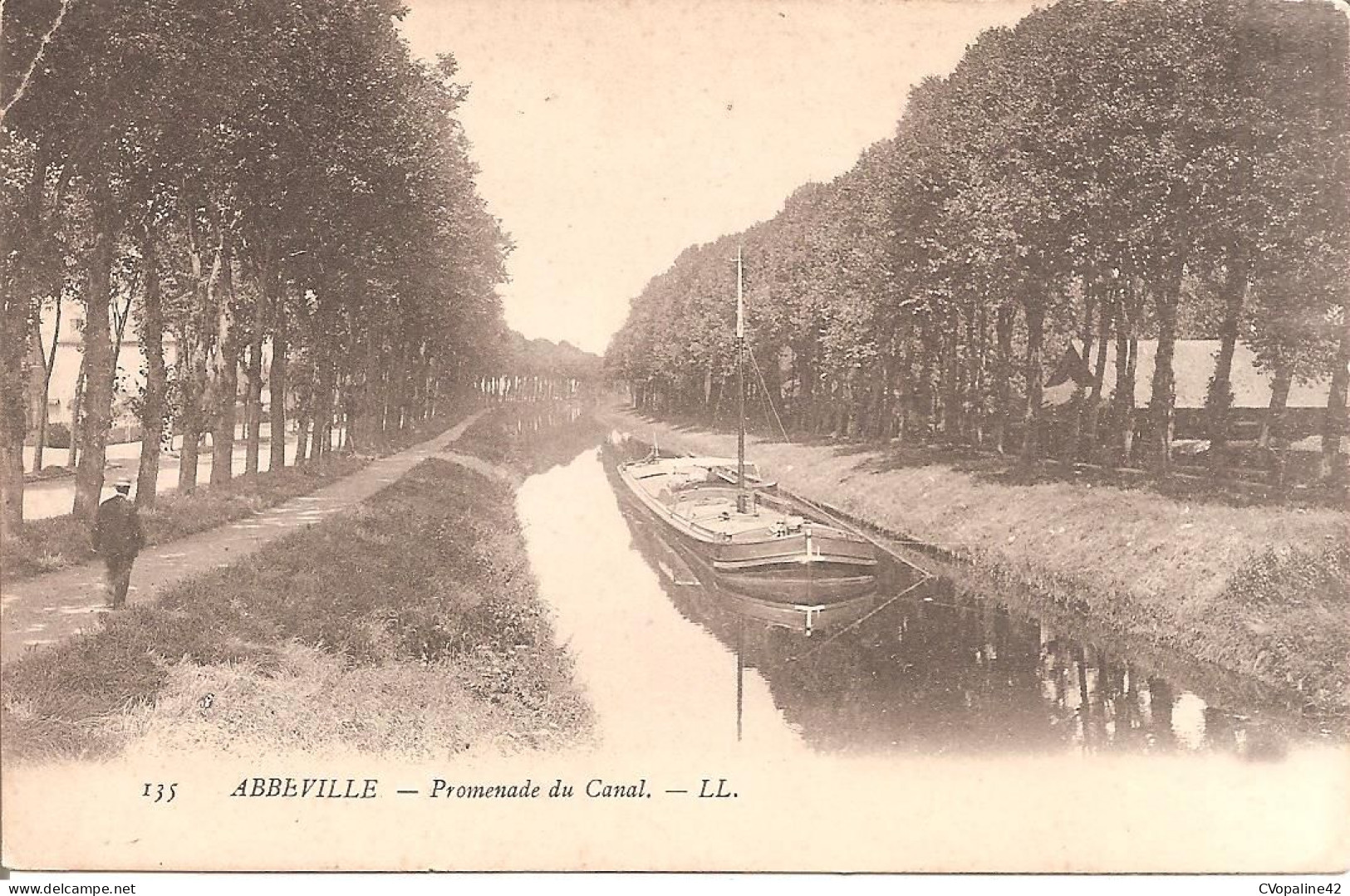 PENICHE - ABBEVILLE (80) Promenade Du Canal - Binnenschepen