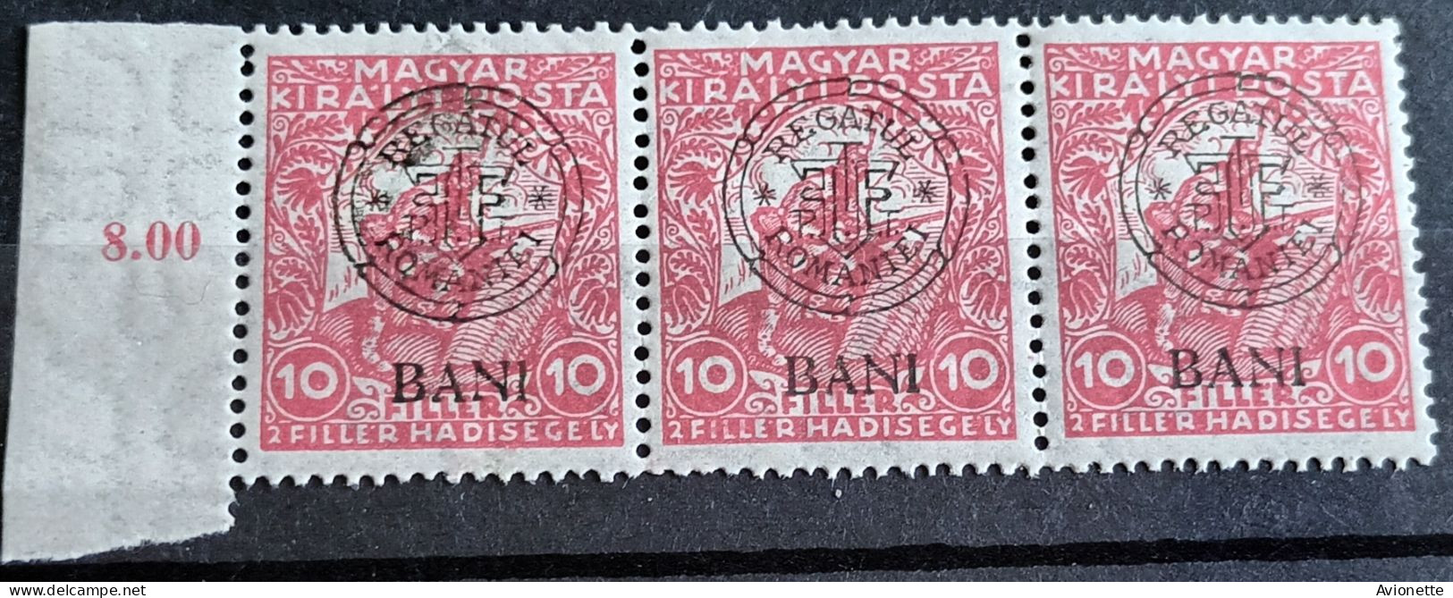 Magyar Kir Posta / Surcharge Regatul Romaniei (Bloc 3 Timbres Neufs) - Unused Stamps