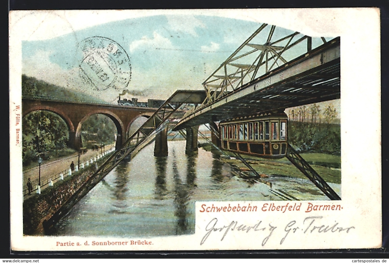 AK Schwebebahn Elberfeld-Barmen, Partie An Der Sonnborner Brücke  - Other & Unclassified