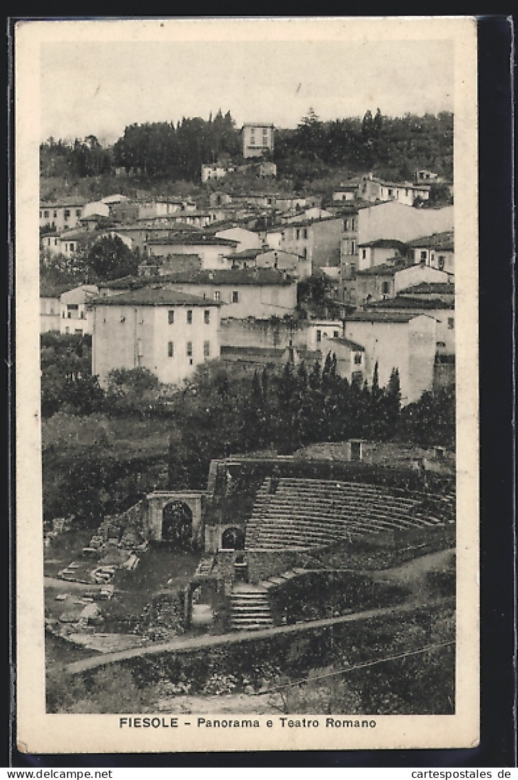 Cartolina Fiesole, Panorama E Teatro Romano  - Other & Unclassified