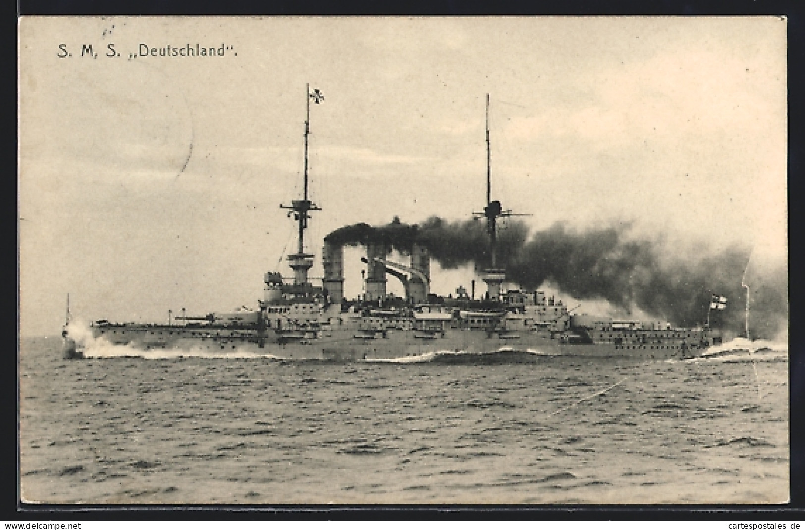 AK Kriegsschiff S. M. S. Deutschland In Voller Fahrt  - Oorlog