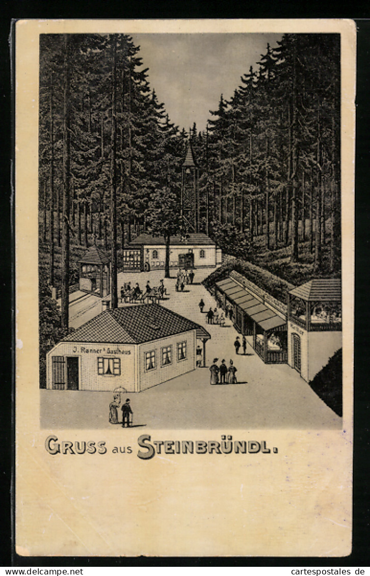 Lithographie Krummnussbaum, Steinbründl, Gassthaus J. Renner  - Other & Unclassified