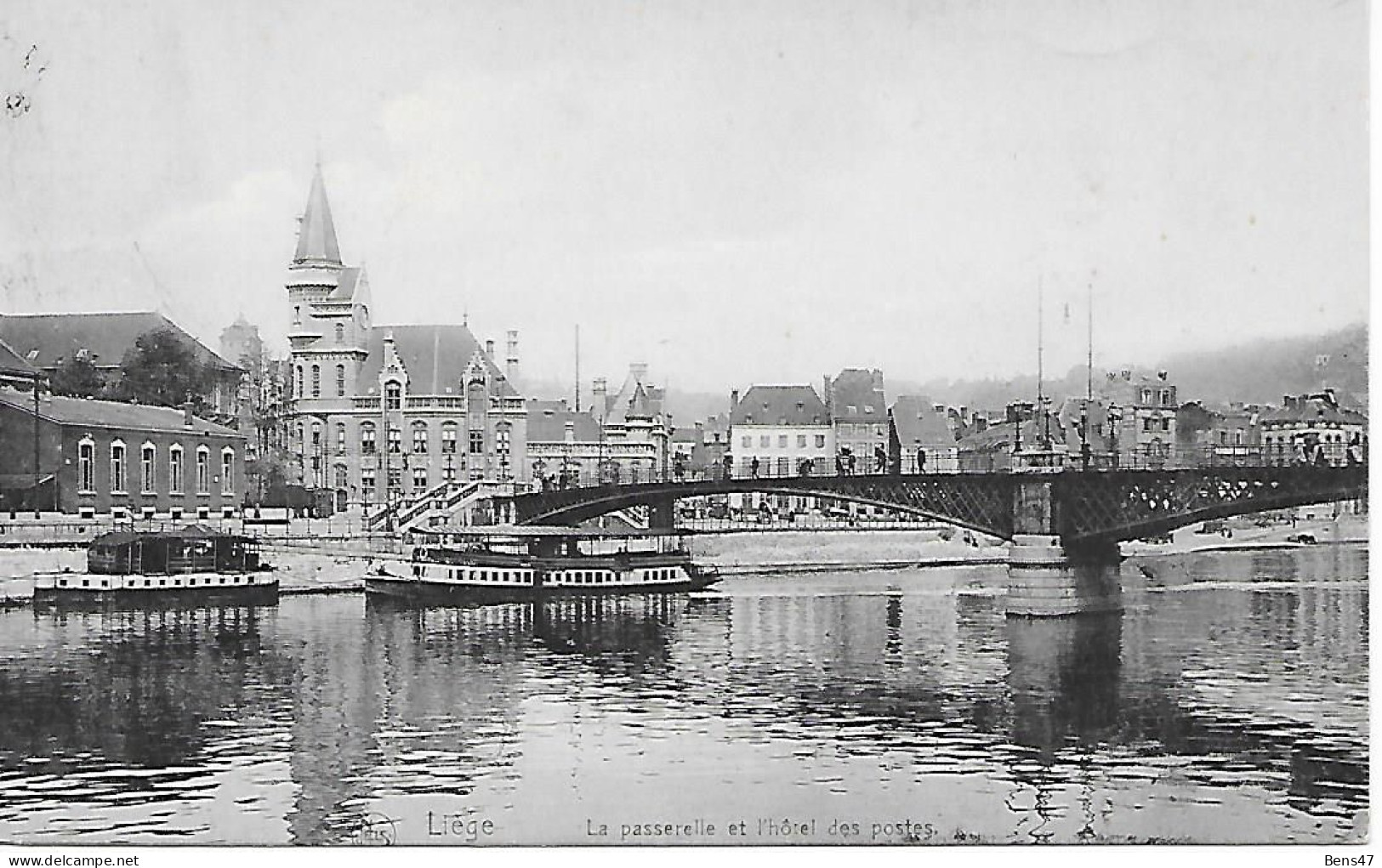 Liege La Passerelle Et L"Hotel De Postes - Liege