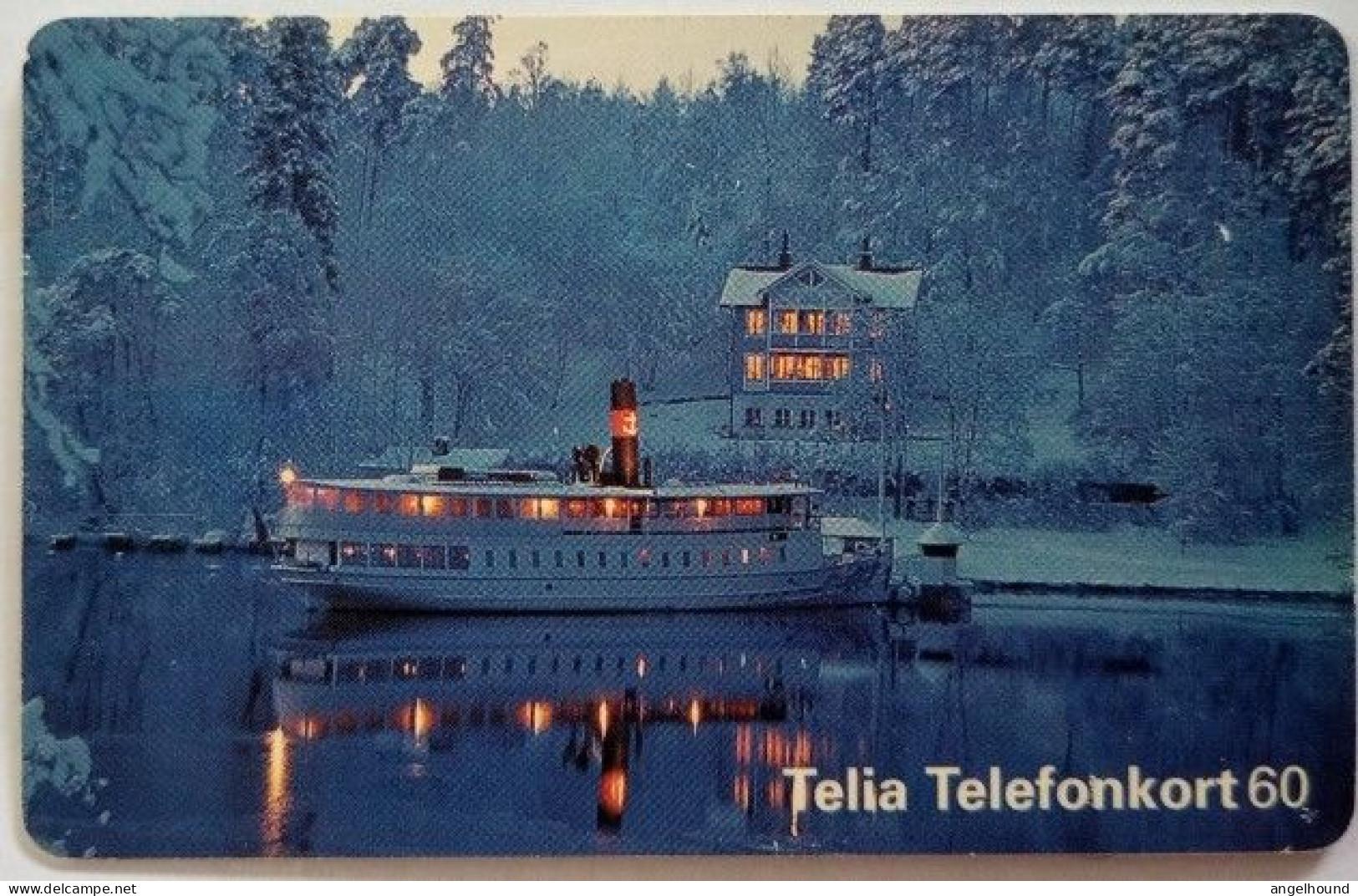 Sweden 60Mk. Chip Card - Winter Scene And Boat - Svezia