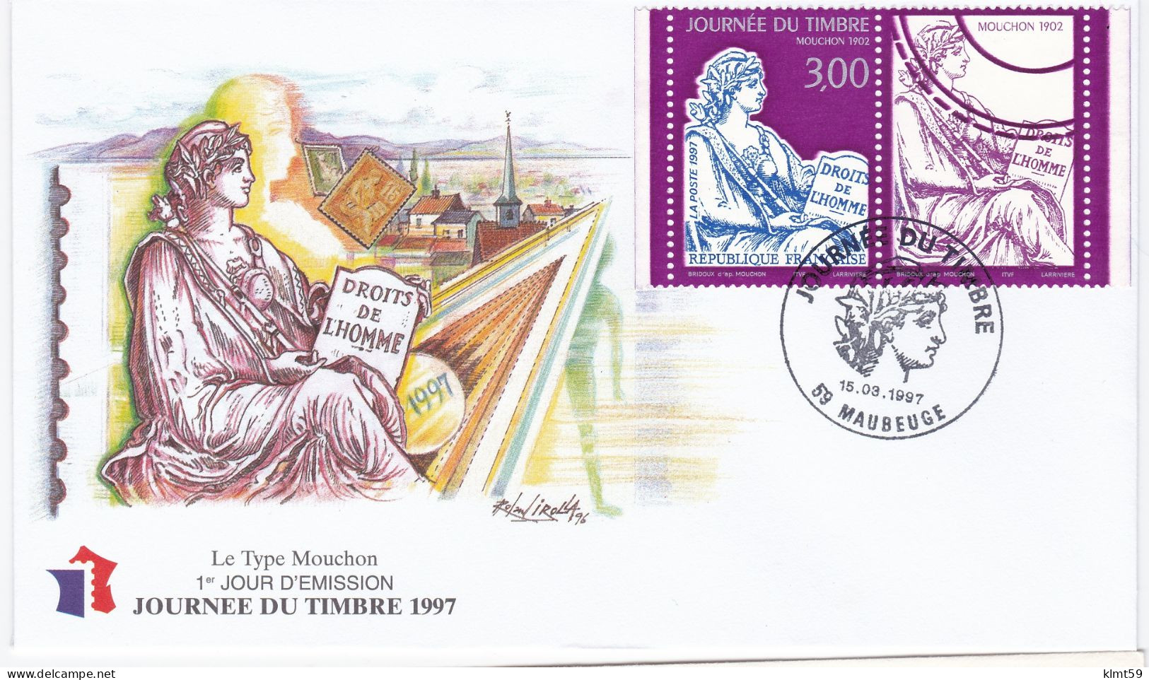 Enveloppe Premier Jour Journée Du Timbre 1997 Maubeuge - 1990-1999