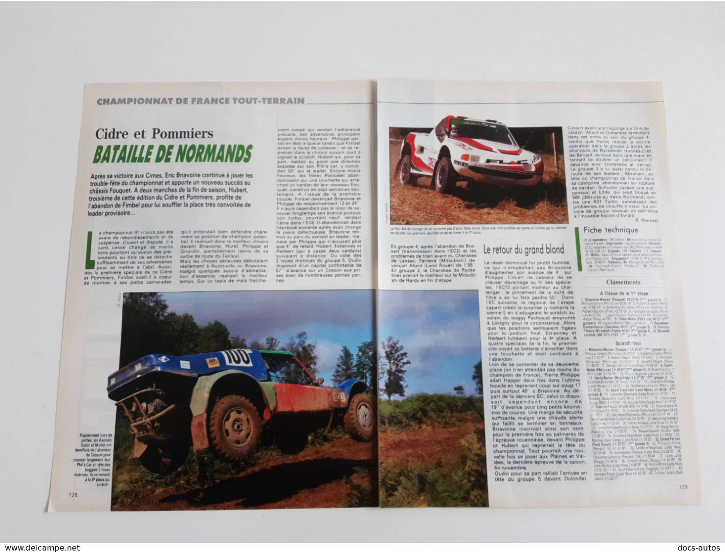 Coupure De Presse Sport Automobile Championnat De France Tout-Terrain - Other & Unclassified