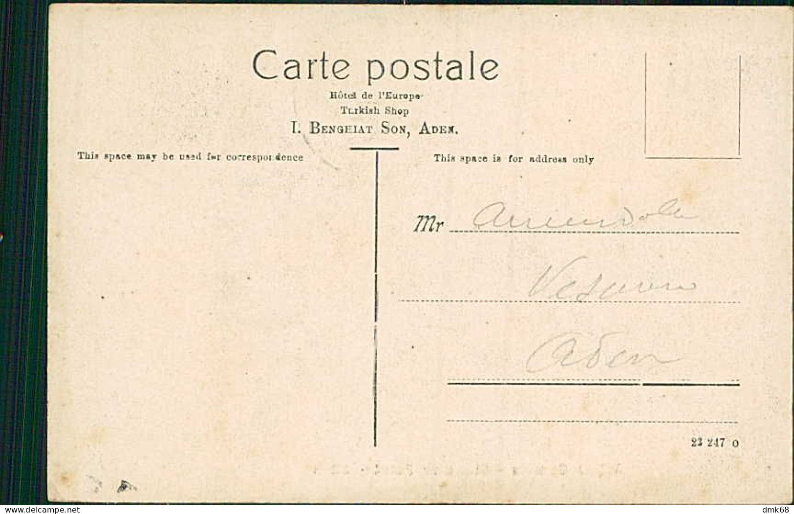 YEMEN - ADEN - WOOD CAMELS - STEAMER POINT - EDIT BENGHIAT SON - 1910s / STAMP (18402) - Yémen