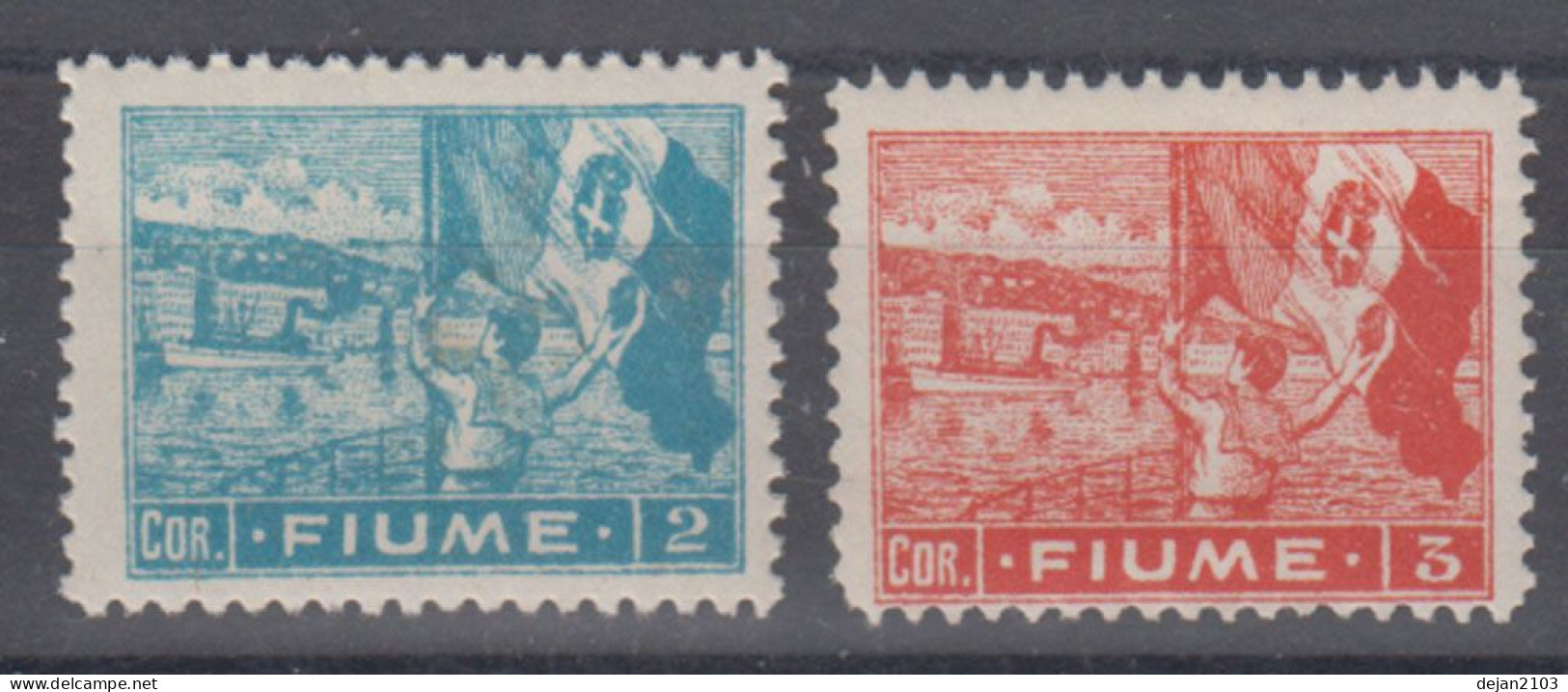 Italy Fiume Mi#45,46 1919 MNH ** - Fiume