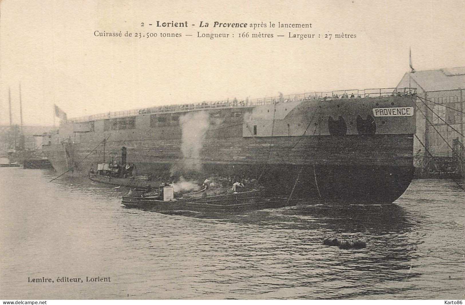 Lorient * Bateau LA PROVENCE Après Le Lancement * Cuirassé De 23500 Tonnes * Militaria - Lorient