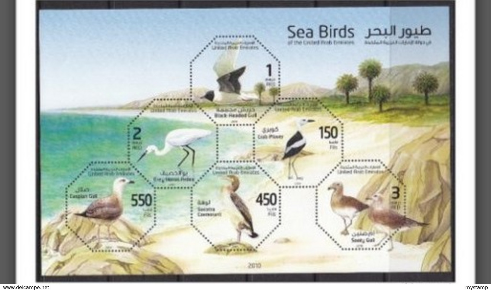 MINI SHEET MARINE LIFE SEA BIRDS UNITED ARAB EMIRATES ,,M/S MNH - Seagulls