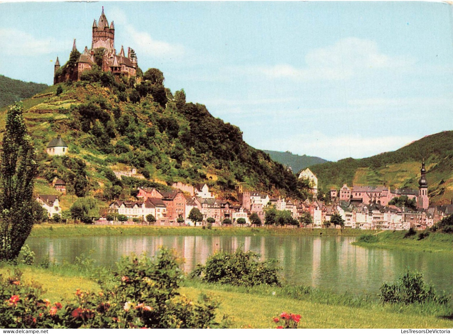 ALLEMAGNE - Cochem - Blick Von Der Schönen Aussicht Auf Cochem An Der Mosel Mit Burg - Colorisé - Carte Postale - Cochem