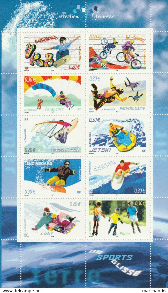 France 2004 Collection Jeunesse Les Sports De Glisse Bloc Feuillet N°76 Neuf** - Ongebruikt