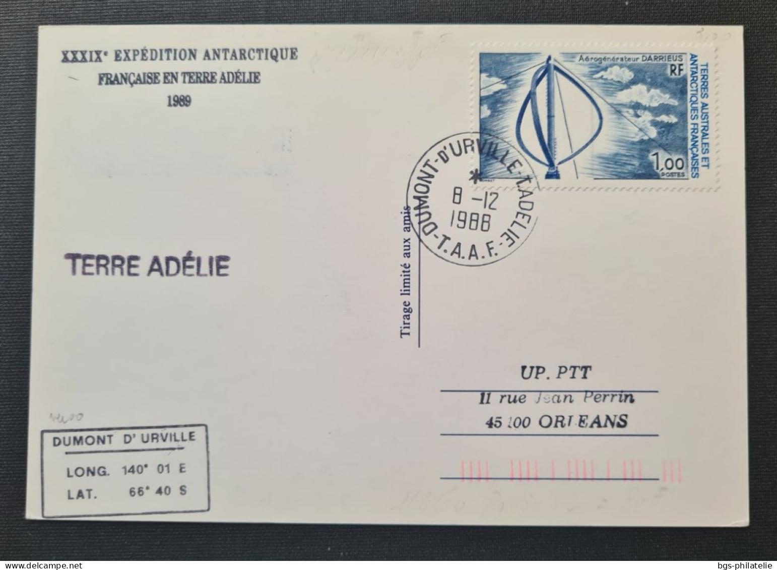 TAAF,  Timbre Numéro 130 Oblitéré De Terre Adélie Le 8/12/1988. - Briefe U. Dokumente