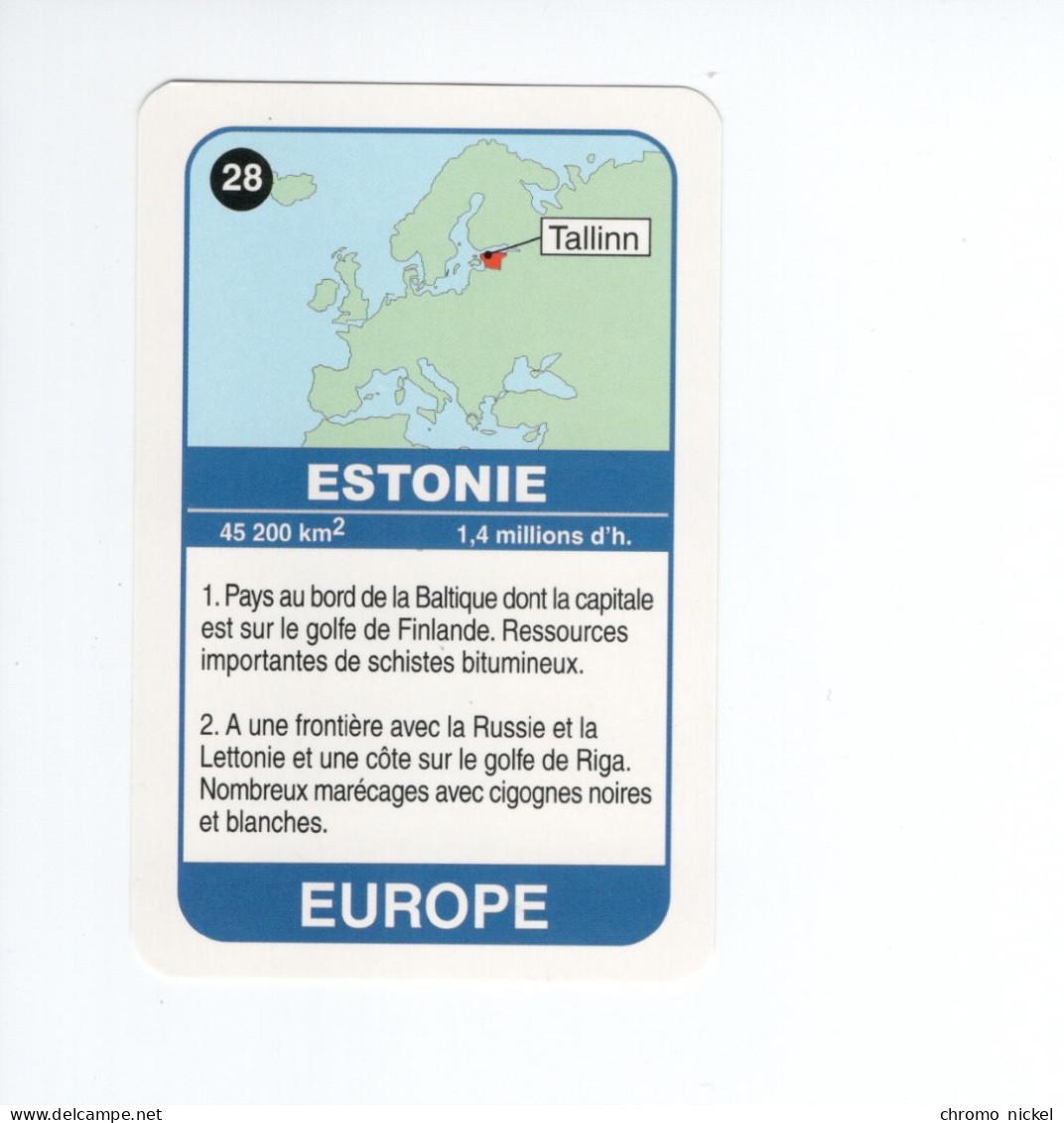 Chromo/carte Plastifiée Moderne ESTONIE Tallinn Baltic Countries Europe Drapeau Flag Plan Map 90 X 58 Mm Neuve TB - Other & Unclassified