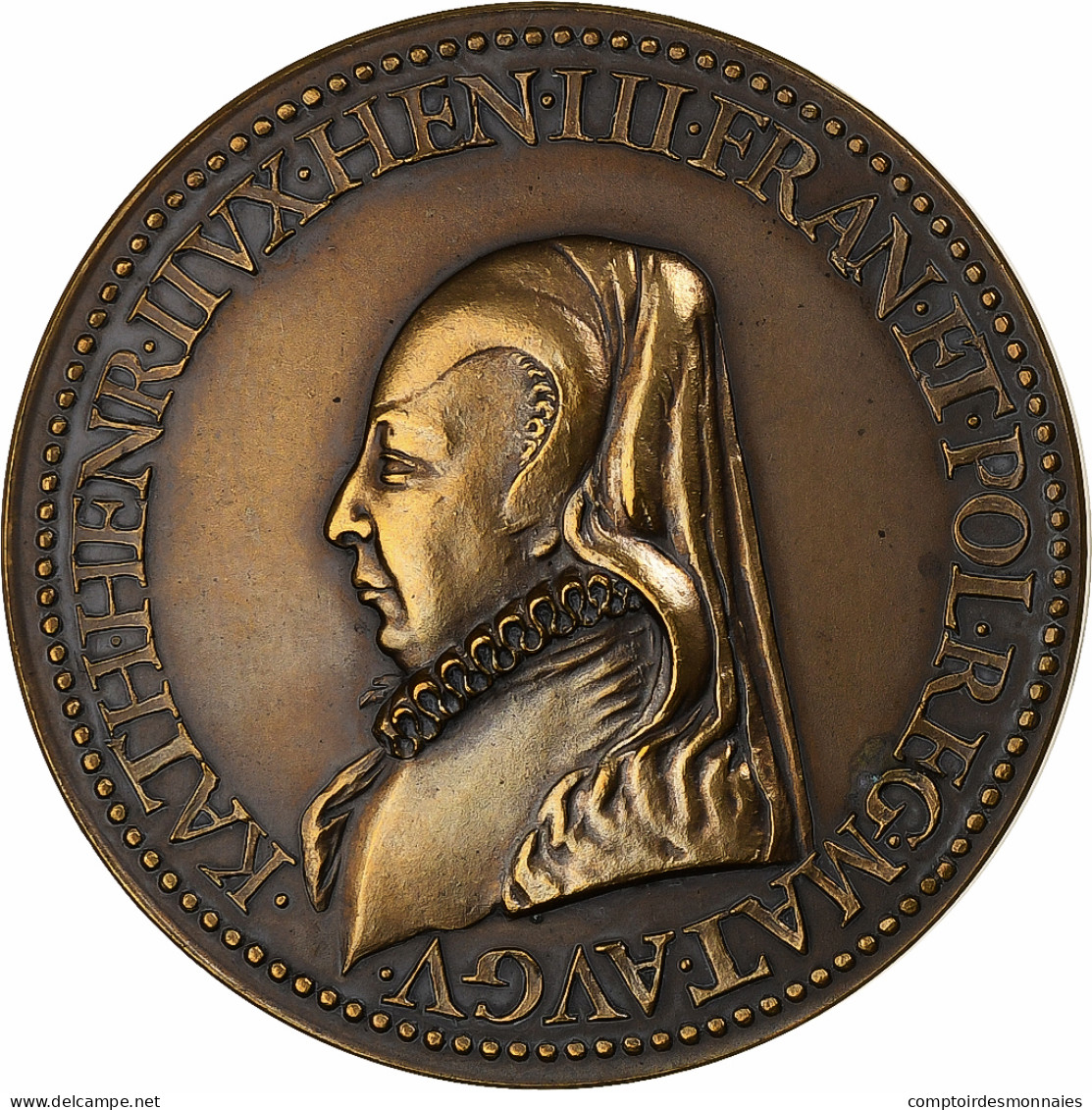 France, Médaille, Henri III, Bronze, SPL - Autres & Non Classés
