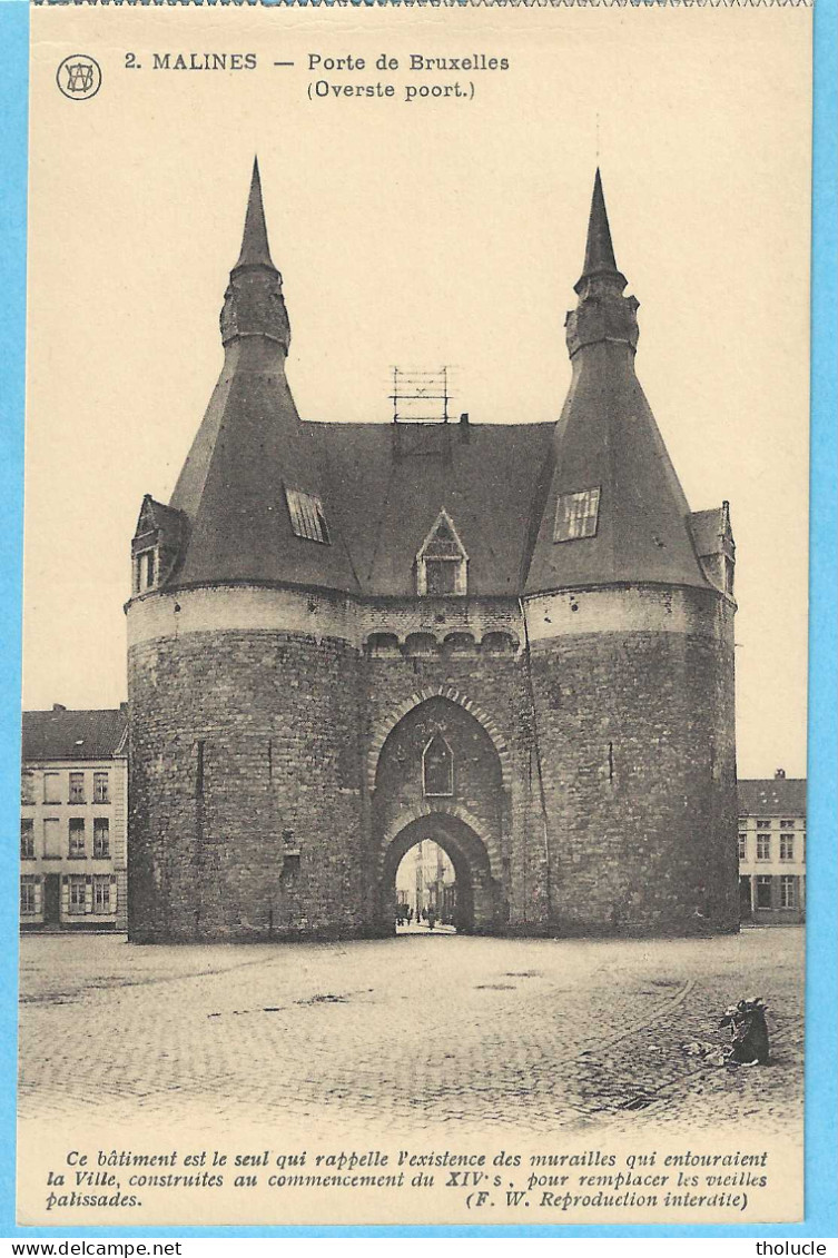 Mechelen-Malines-+/-1920-Overste Poort-Vielle Porte De Bruxelles-photo F.Walschaerts - Malines