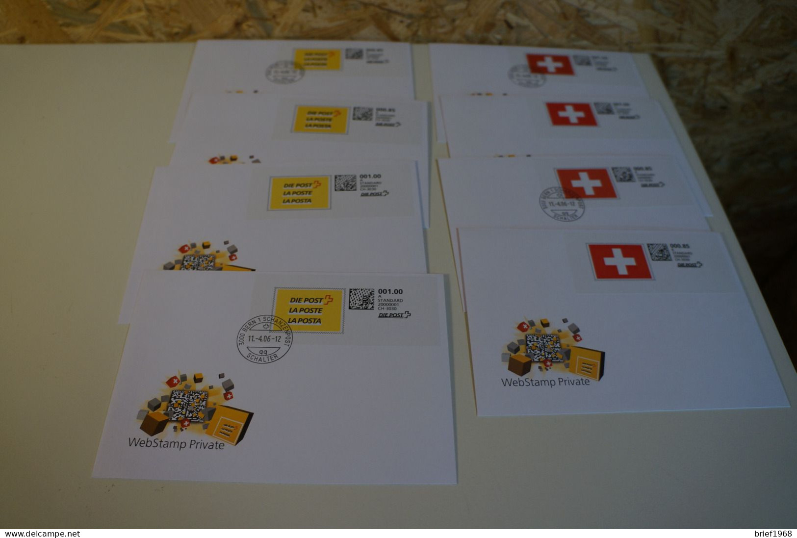 Schweiz Web Stamp Private 2006 8 Belege (28100) - Sammlungen